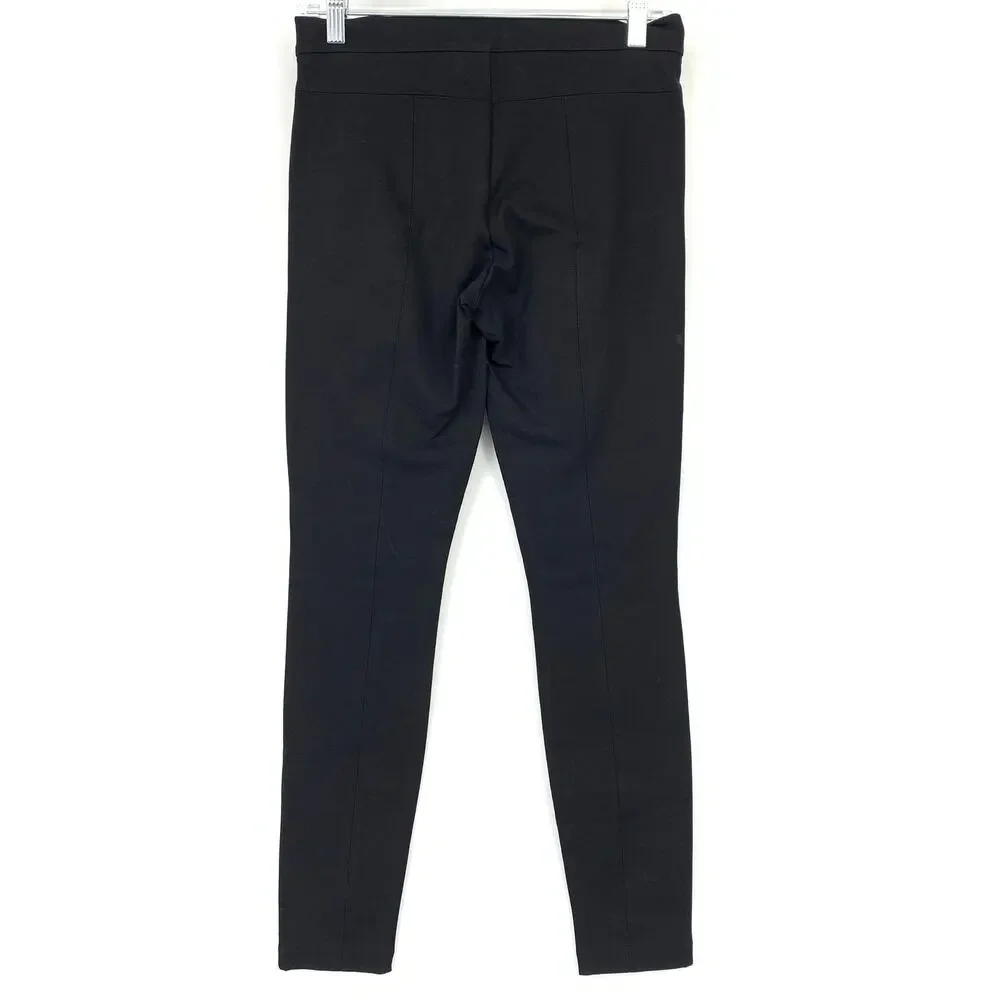 J. Crew Pixie Ponte Skinny Pant Womens Size 2 Zipper Details Black Snap Front